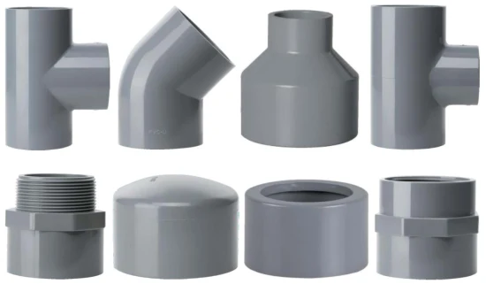 Hochwertige DIN-Standard- und ASTM Sch80-Kunststoffrohrverschraubungen, PVC-Rohrkupplungsmuffen und -verschraubungen, UPVC-Druckrohrverschraubungen für Industriesysteme